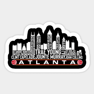 Atlanta Basketball Team 23 Player Roster, Atlanta City Skyline Sticker